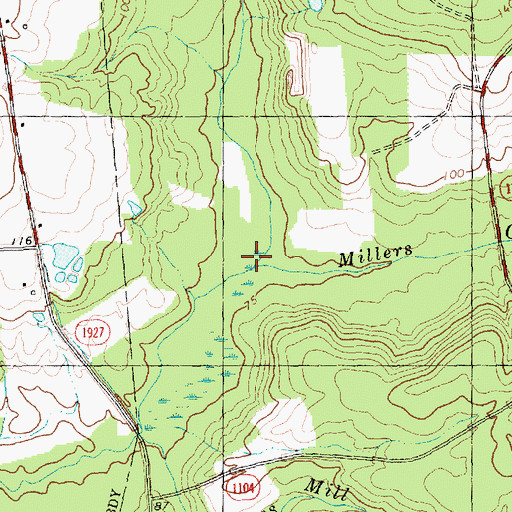 Topographic Map of Millers Creek, NC