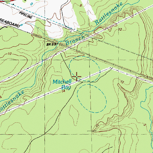 Topographic Map of Mitchell Bay, NC