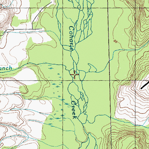 Topographic Map of Moccasin Branch, NC