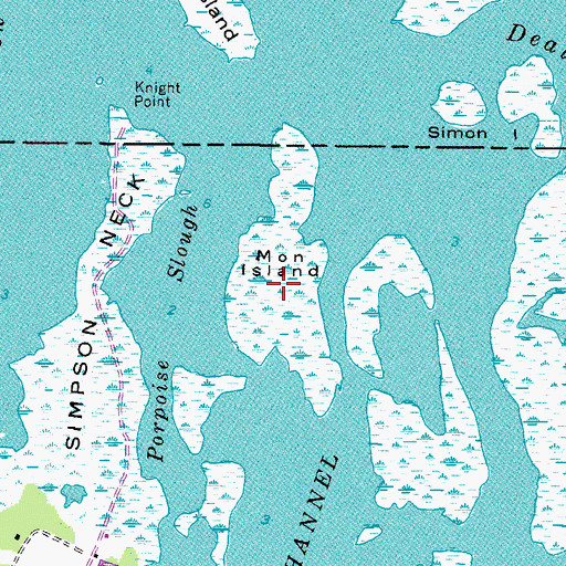 Topographic Map of Mon Island, VA