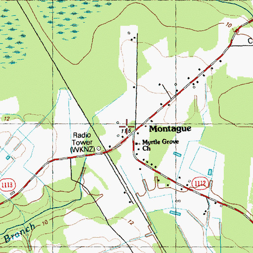Topographic Map of Montague, NC