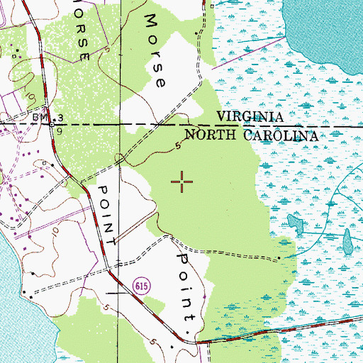 Topographic Map of Morse Point, NC