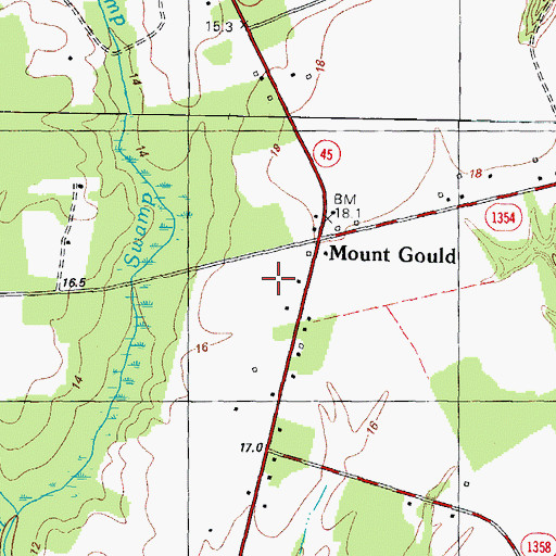 Topographic Map of Mount Gould, NC