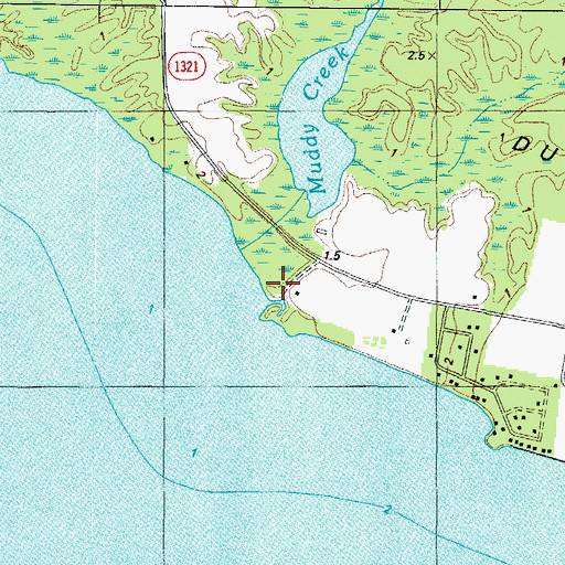 Topographic Map of Muddy Creek, NC