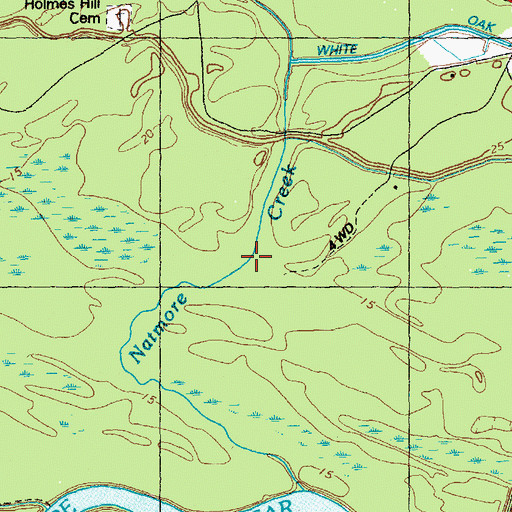 Topographic Map of Natmore Creek, NC