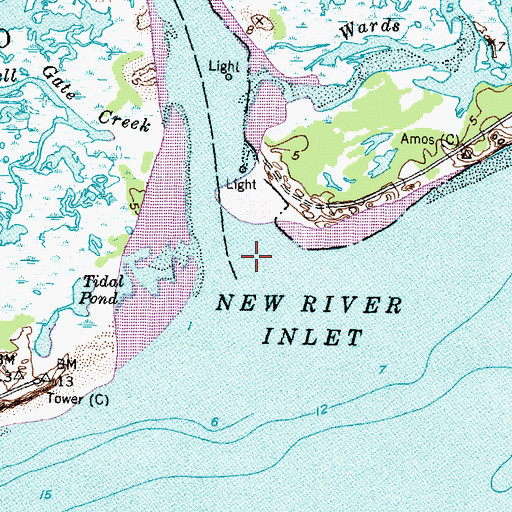 Topographic Map of New River, NC