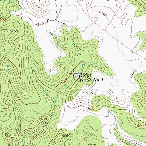 Topographic Map of Ridge Tank Number One, AZ