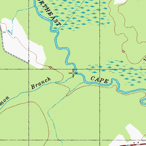Topographic Map of Persimmon Branch, NC