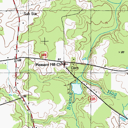 Topographic Map of Pleasant Hill Church, NC