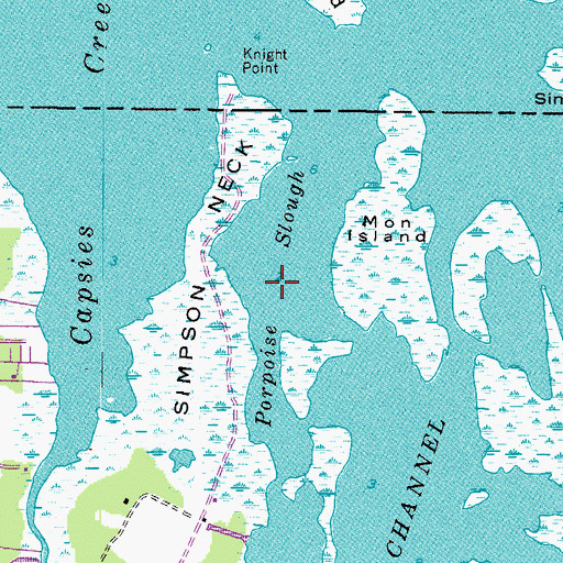 Topographic Map of Porpoise Slough, NC