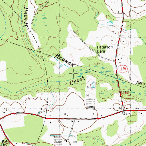 Topographic Map of Powell Branch, NC