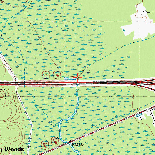 Topographic Map of Puncheon Branch, NC