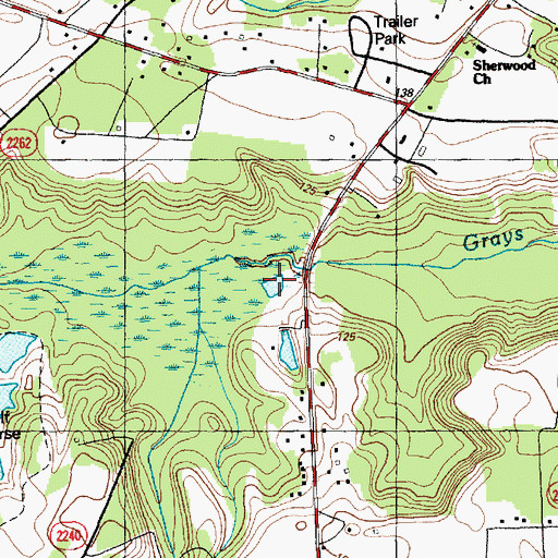 Topographic Map of Rainbow Pond, NC