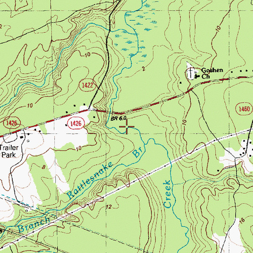 Topographic Map of Rattlesnake Branch, NC