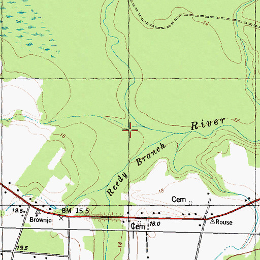 Topographic Map of Reedy Branch, NC