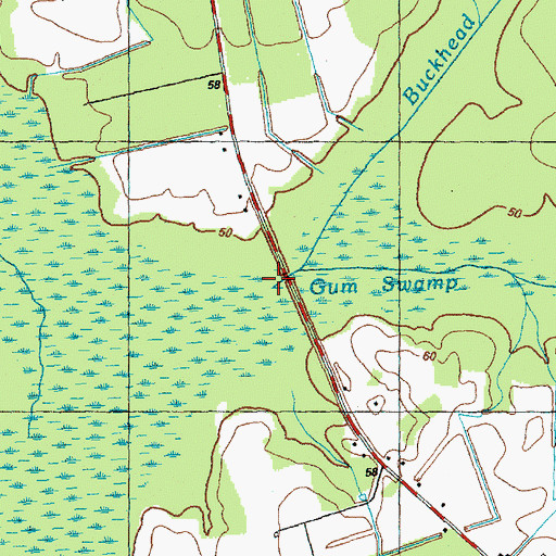 Topographic Map of Ricefield Branch, NC