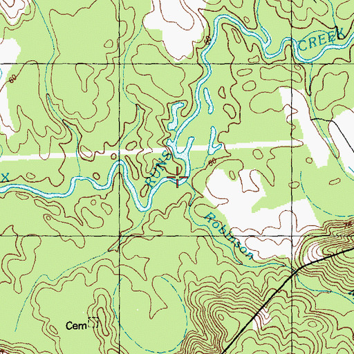 Topographic Map of Robinson Mill Branch, NC