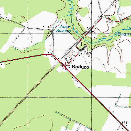 Topographic Map of Roduco, NC