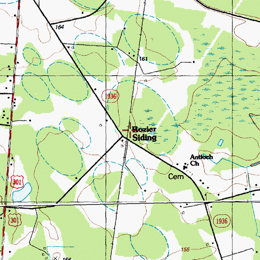 Topographic Map of Rozier Siding, NC