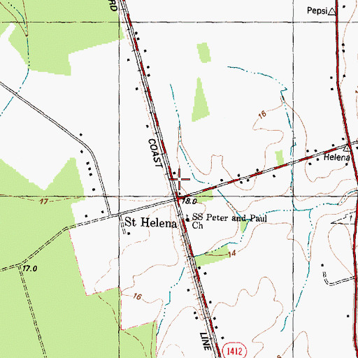 Topographic Map of Saint Helena, NC