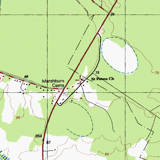 Topographic Map of Saint Peters Church, NC