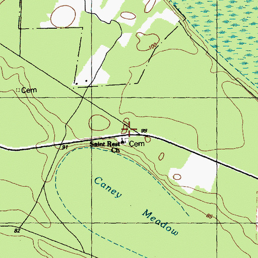 Topographic Map of Saint Rest Church, NC