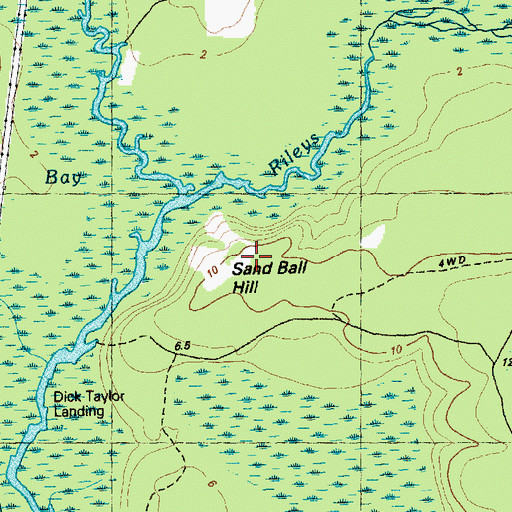 Topographic Map of Sand Ball Hill, NC