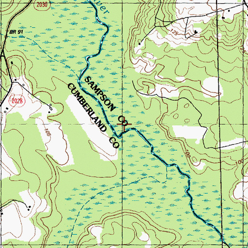 Topographic Map of Sandy Creek, NC