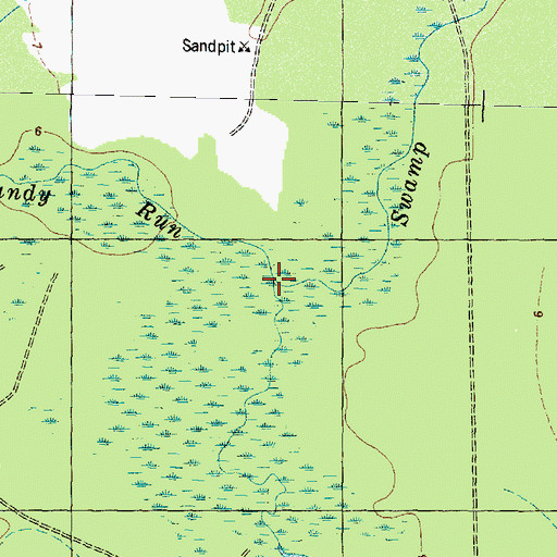 Topographic Map of Shelter Swamp Creek, NC
