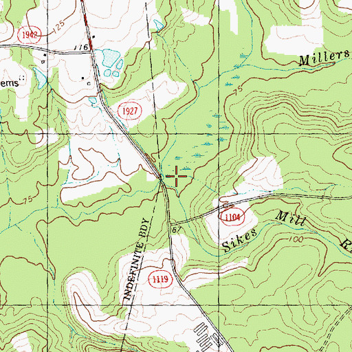Topographic Map of Sikes Mill Run, NC