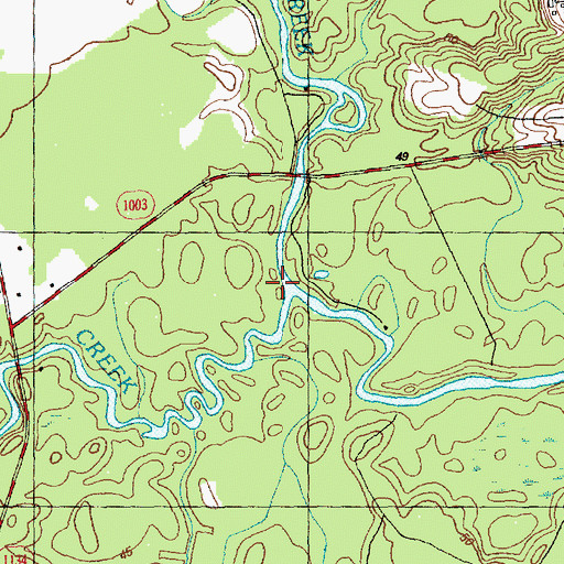 Topographic Map of Six Runs Creek, NC