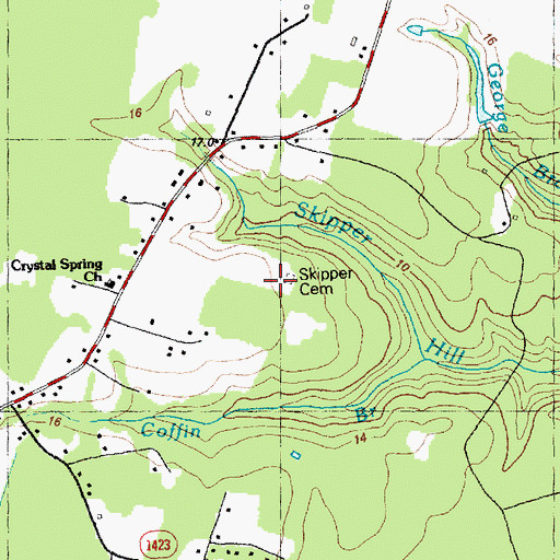 Topographic Map of Skipper Cemetery, NC