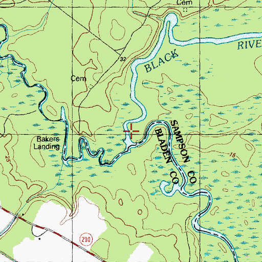 Topographic Map of South River, NC