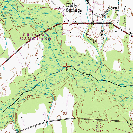 Topographic Map of Southwest Prong Newport River, NC