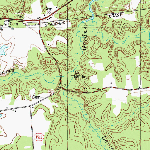 Topographic Map of Tar Landing, NC
