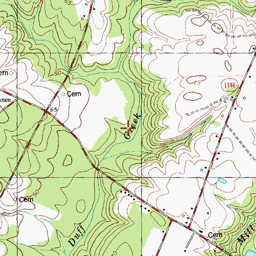 Topographic Map of Taylors Creek, NC