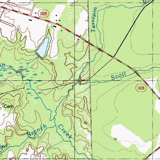 Topographic Map of Terrapin Branch, NC