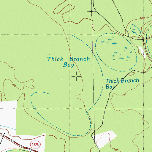 Topographic Map of Thick Branch Bay, NC