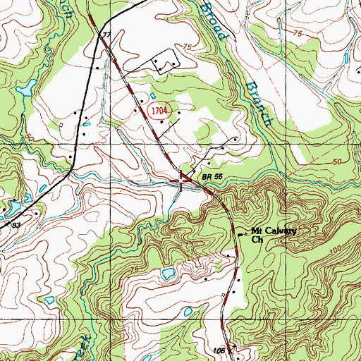 Topographic Map of Upton Creek, NC