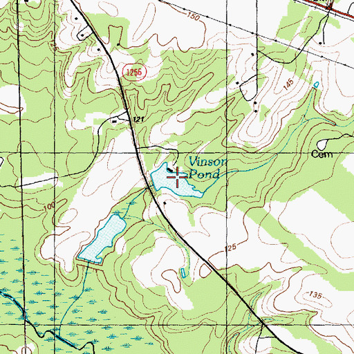 Topographic Map of Vinson Pond, NC