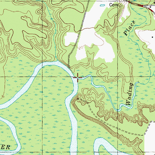 Topographic Map of Wading Place Creek, NC