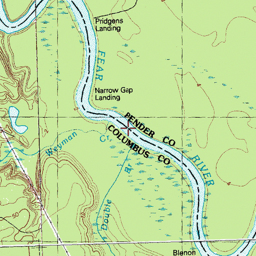 Topographic Map of Weyman Creek, NC