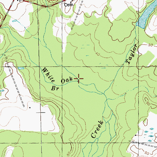 Topographic Map of White Oak Branch, NC