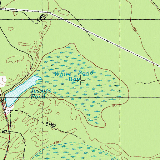 Topographic Map of White Pond Bay, NC