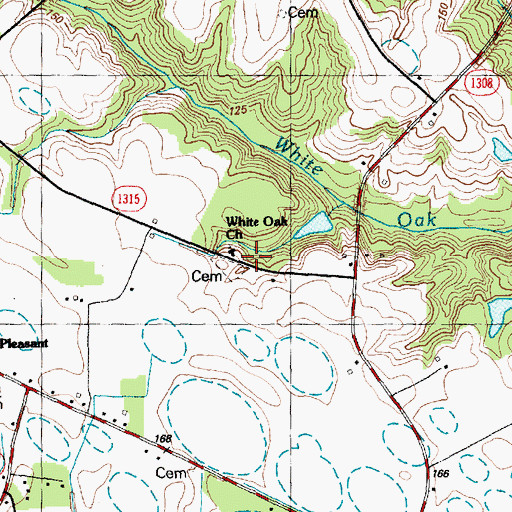 Topographic Map of White Oak Church, NC