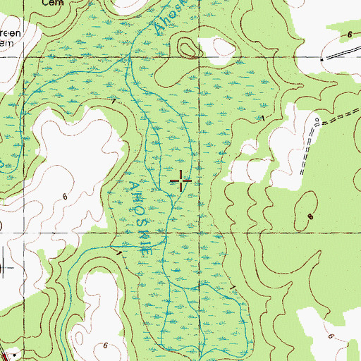 Topographic Map of Whiteoak Swamp, NC