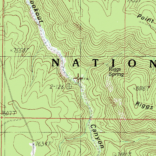 Topographic Map of Riggs Canyon, AZ