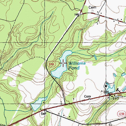 Topographic Map of Williams Pond, NC