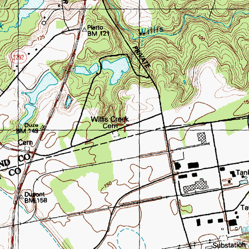 Topographic Map of Willis Creek Church (historical), NC