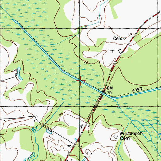 Topographic Map of Wolf Trap Branch, NC